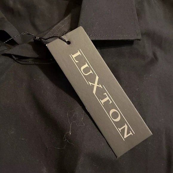 Luxton Men’s Dress Shirt Black Slim Fit Large 16/16.5, 36-37 Long Sleeve - Picture 4 of 7